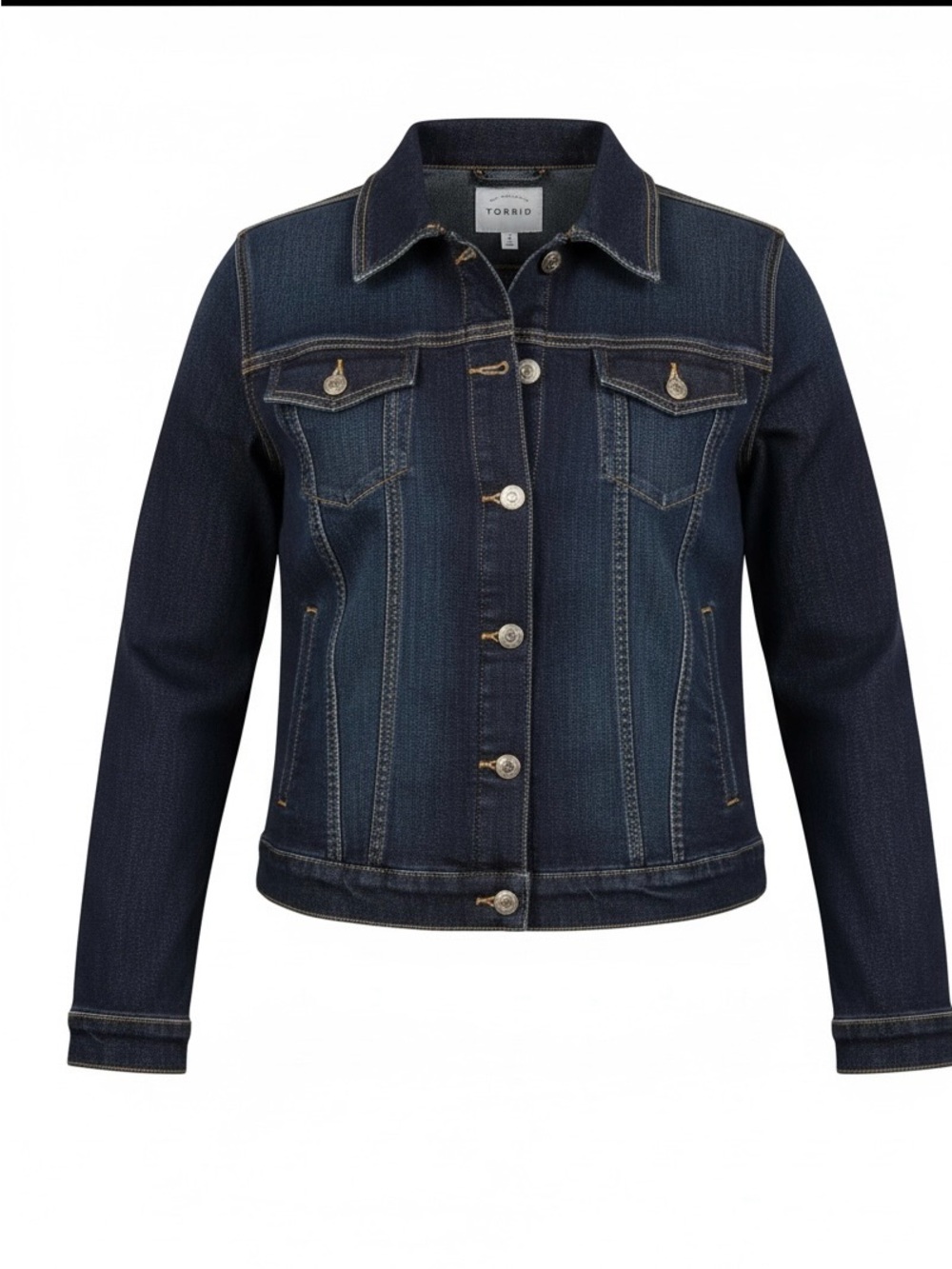 Torrid Indigo Wash Denim Jacket with Contrast Stitching - women’s plus Size 2